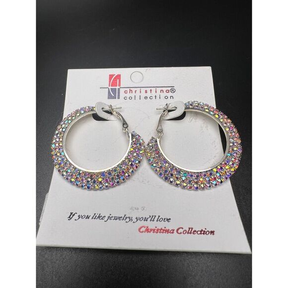 Christina Collection Pavé Hoops - Picture 2 of 4